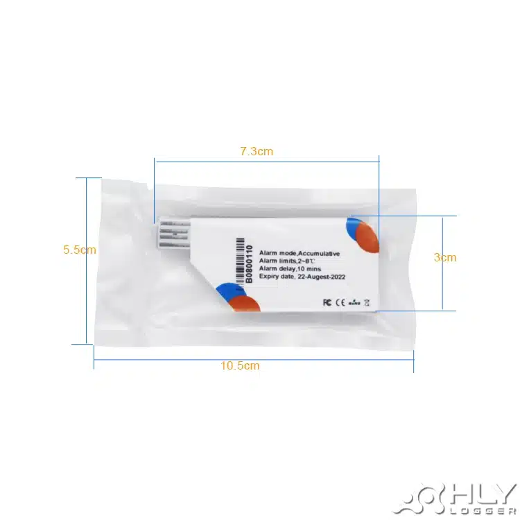 M501 Disposable Temperature and Humidity Data Logger Size